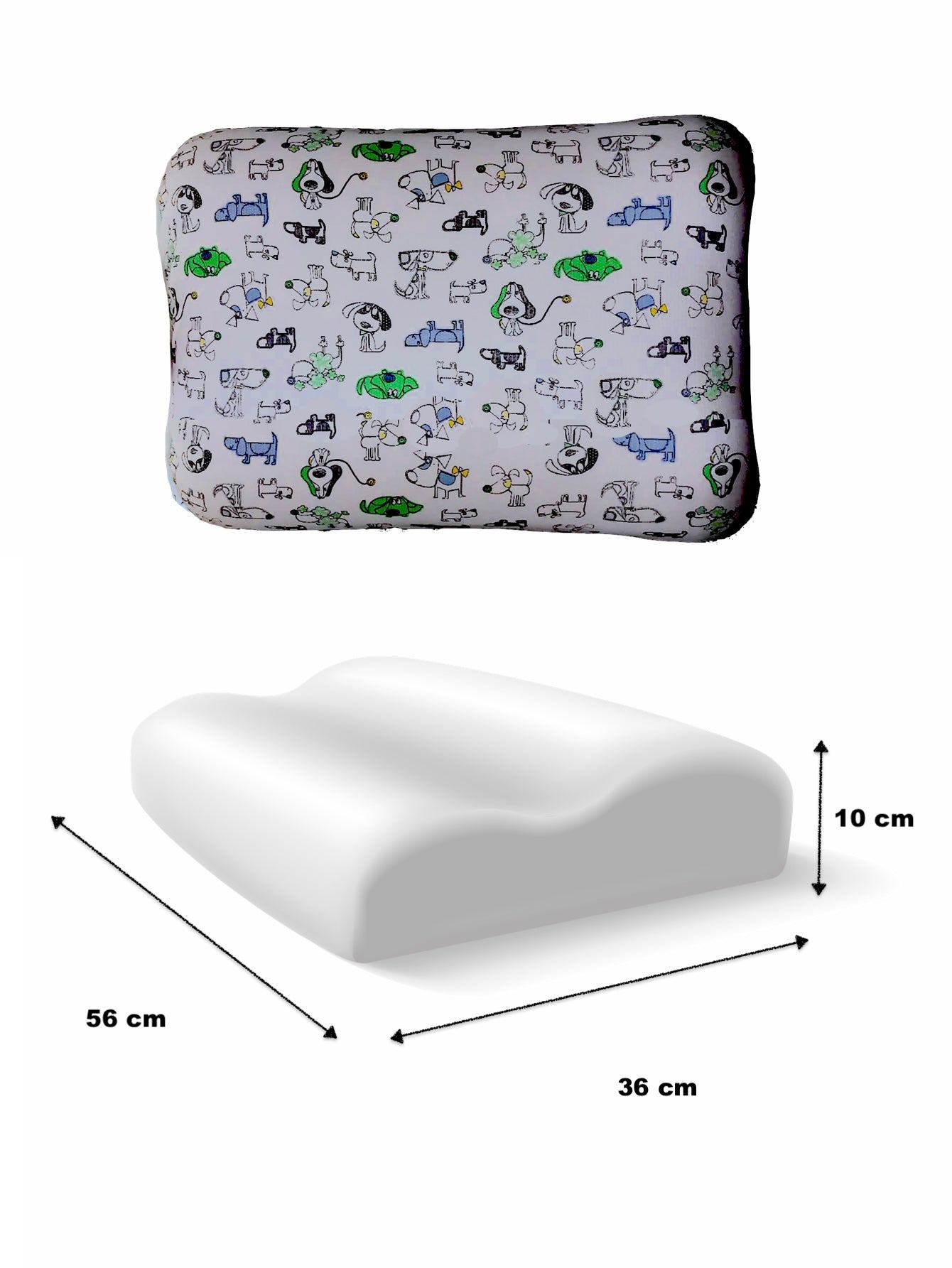 Almohada Infantil Viscoelástica Ortopédica Azul