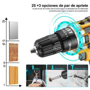 Taladro 2 Baterías Eléctrico Inalámbrico