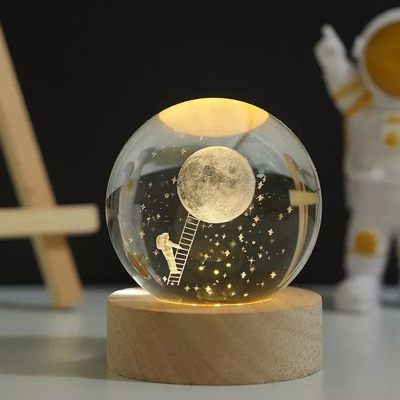 Lámpara De Mesa Astronauta-luna De Luz